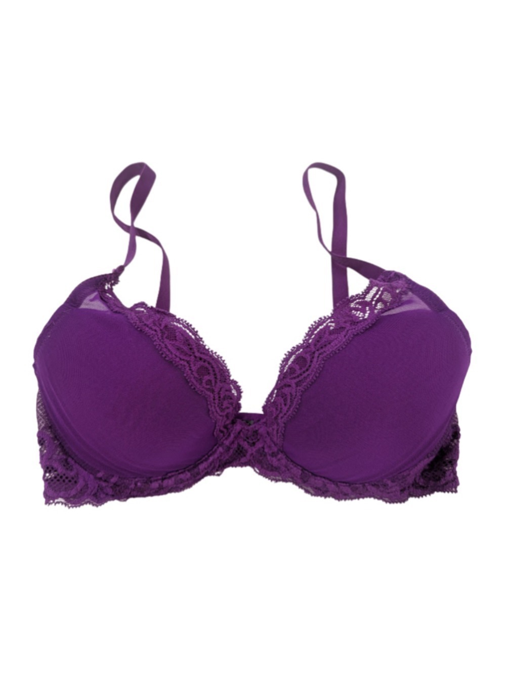Natori 32D Purple Lace Underwire Bra Violet Everyday Comfort Feminine Lingerie